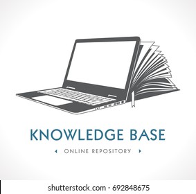 Elearning logo - e-learning and knowledge base concept