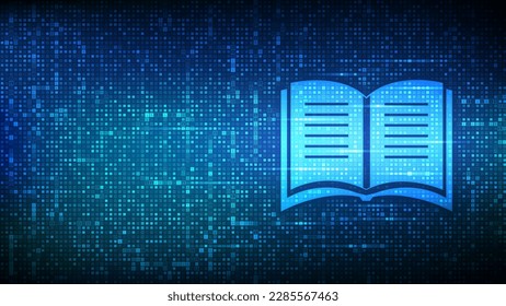 E-learning made with binary code. Innovative online education. Webinar, teaching, online training courses. Skill development. Digital binary data streaming digital code background. Vector illustration