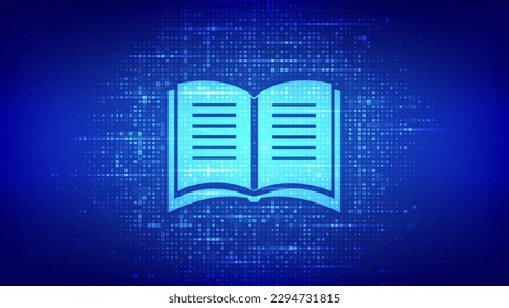 E-learning made with binary code. Innovative online education. Webinar, teaching, online training courses. Skill development. Digital binary data streaming digital code background. Vector illustration