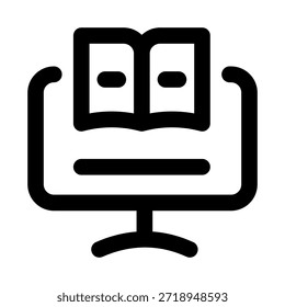 E-Learning Modern Line Icon. Professional minimal vector symbol representing online education digital courses virtual learning and knowledge sharing.
