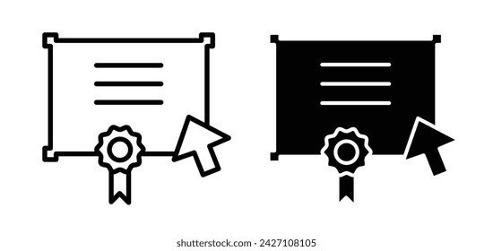 E-Learning Module Line Icon. Virtual Classroom Icon in Black and White Color.