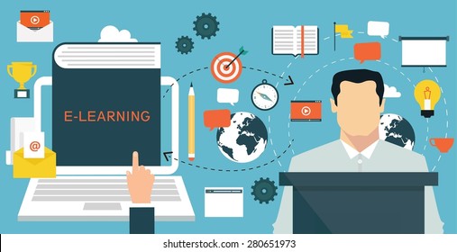 Elearning Online Education Concept Stock Vector (Royalty Free ...