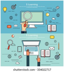 E-learning, online education concept