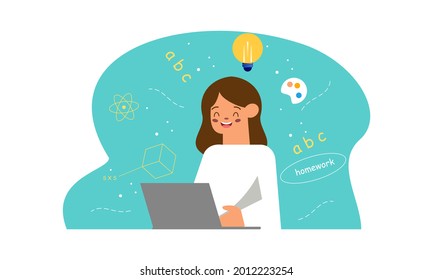 E-Learning, Illustration des Online-Bildungskonzepts