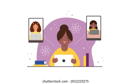 E-learning, ilustración del concepto de educación en línea
