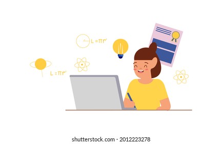 E-learning, online education concept illustration