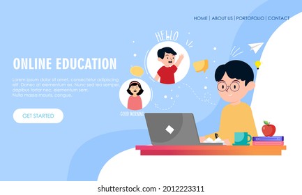 E-learning, online education concept illustration