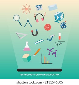 E-learning, online education concept. Online education concept with smartphone. technology for learning.