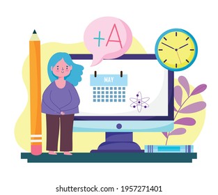 elearning online education girl computer
