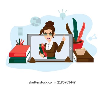 E-learning, online education at home, homeschooling, education concept of online learning. Laptop, smartphone, e-book devices and online courses. 