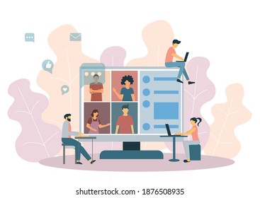 E-learning, online education at home. Modern vector illustration concepts for website and mobile website development.
