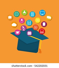 Elearning online education icon vector illustration graphic design