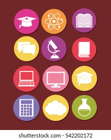 Elearning online education icon vector illustration graphic design