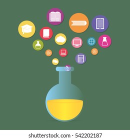 Elearning online education icon vector illustration graphic design