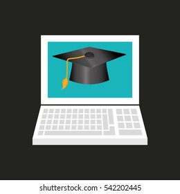 Elearning online education icon vector illustration graphic design