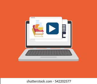Elearning online education icon vector illustration graphic design