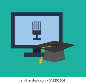 Elearning online education icon vector illustration graphic design