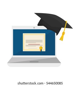 Elearning online education icon vector illustration graphic design