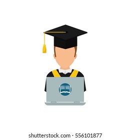 Elearning online education icon vector illustration graphic design