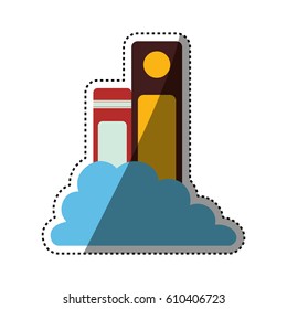 Elearning online education icon vector illustration graphic design