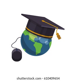 Elearning online education icon vector illustration graphic design