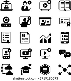 E-learning Online Education Studies Icons