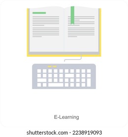 E-Learning and online icon concept