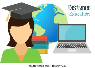 E-learning, online learning at home.The concept of online education. Online training courses, specializations, training programs, lectures.E-learning banner.Fashionable flat vector illustrations