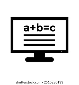 E-learning or online learning icon or symbols vector black design concept.