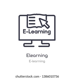 elearning outline icon. isolated line vector illustration from e-learning collection. editable thin stroke elearning icon on white background