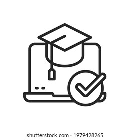 E-learning outline icons. Vector illustration. Editable stroke. Isolated icon suitable for web, infographics, interface and apps.
