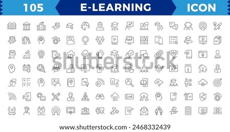 E-learning Pixel Perfect Black and White icon set. Online education Elements Outline icon set. Smart Learning. e-learning, E-Learning,  zvideo courses, Graduation, Education Platform ideas
