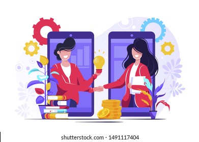 E-learning platform, online course, Students in Caps Happy to Finish University Education Vector Illustration, Banner, Group of Diverse International Graduating Students Celebrating, Alumni.