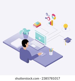 "E-Learning Platform Vector Illustrations" are a collection of digital graphics in vector format that showcase various visuals related to online learning and educational platforms