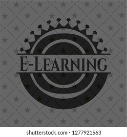 E-Learning realistic black emblem