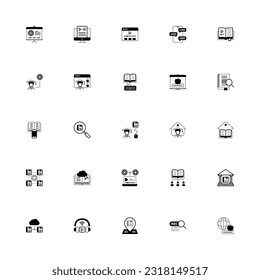 eLearning related icon set. Pixel Perfect eLearning Duotone Style 2D Icon