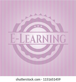 E-Learning retro pink emblem