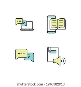 e-learning set icon, isolated e-learning set sign icon, vector illustration