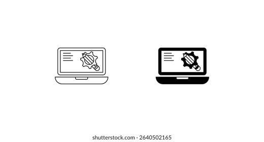 Elearning set icon with white background vector stock illustration