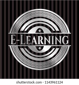 E-Learning silvery shiny badge