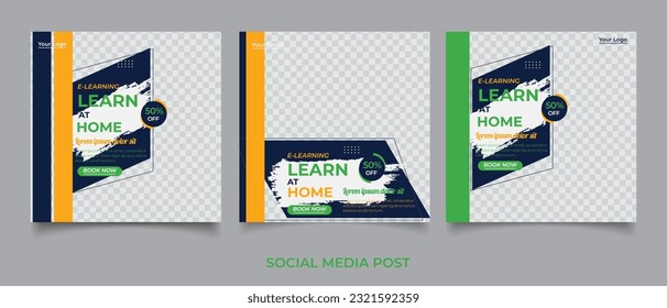 e-learning social media post template design