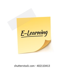 E-Learning Stick Note Vector Illustration