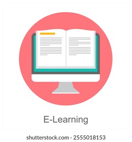 E-Learning and study icon concept