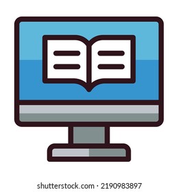 e-learning study icon illustration design