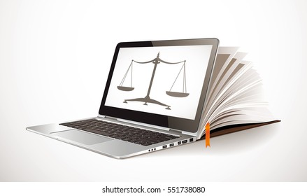 E-learning - studying law concept