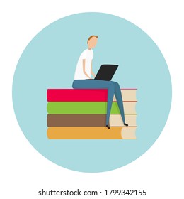 E-learning symbol. Education icon. Vector illustration.
