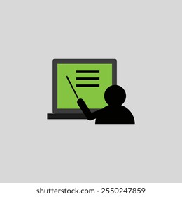 eLearning, Teaching , Learning, Meeting, Lecturer Explain, Online course, Online Career Training icon vector design