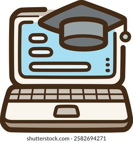 E-learning vector doodle illustration and graphic