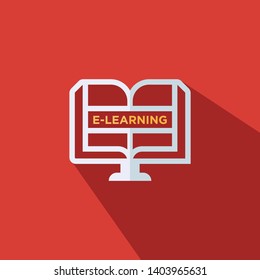 E-learning vector flat icon - Online Education concept
