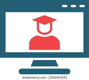 E-Learning Vector Glyph Two Color Icon For Personal And Commercial Use.
